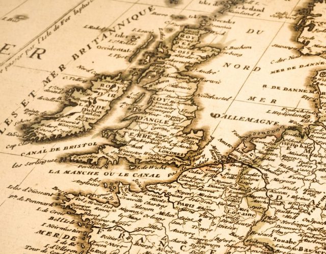 A medieval map of the British Isles and the French coast