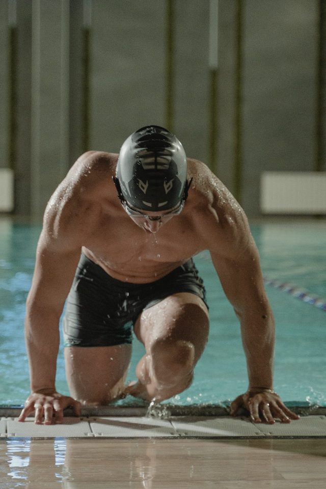 A swimmer must use muscle memory to improve