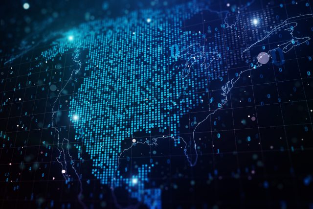 A digital map of the United States