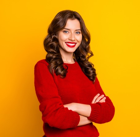 The girl has confidently overcome her mistakes