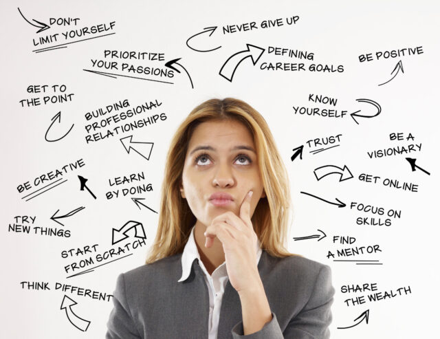 A professional contemplates her goals and priorities.