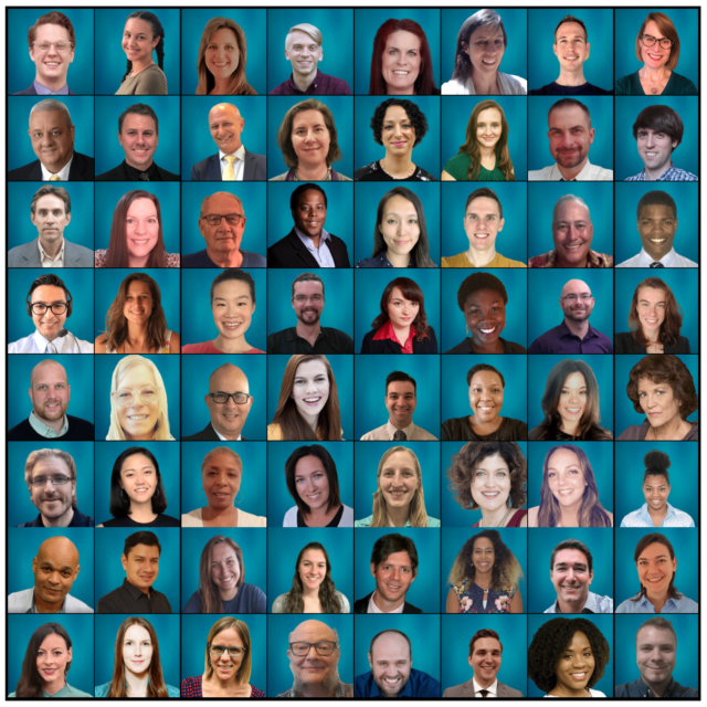 64 profile photos collage of tutors